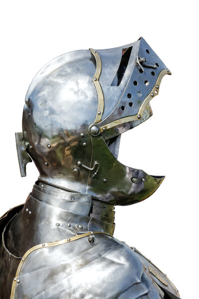 Armour of the medieval knight isolated on white background