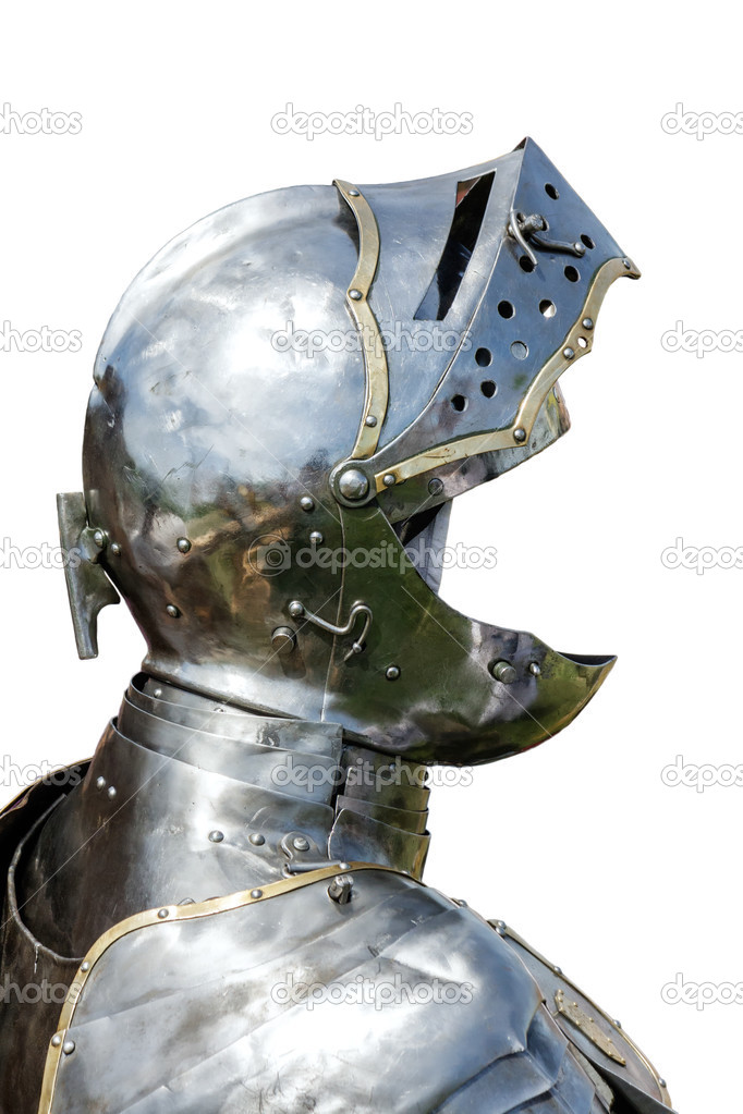 Armour of the medieval knight isolated on white