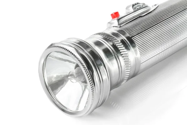 Old metal pocket flashlight — Stock Photo, Image