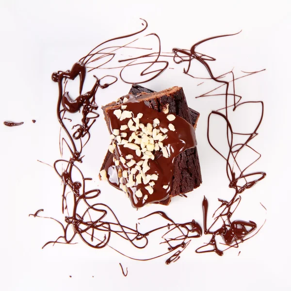 Segmenten van een brownie — Stockfoto