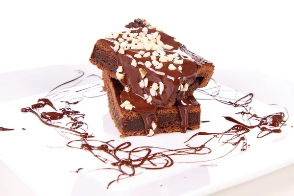 Segmenten van een brownie — Stockfoto