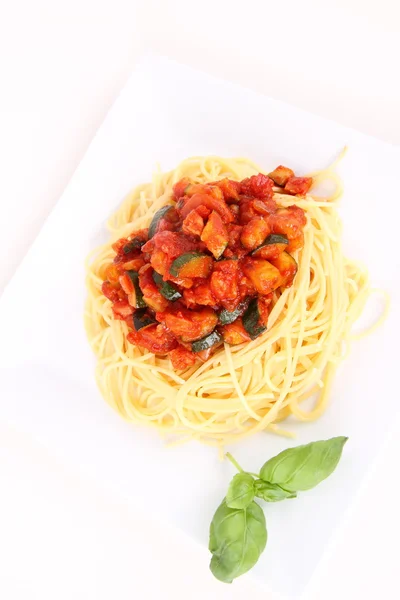 Spaghetti con salsa — Foto Stock