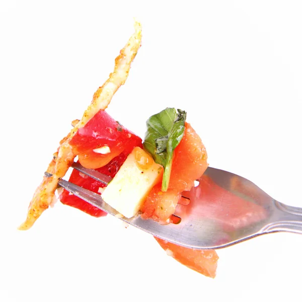 Salad on a fork Stock Picture