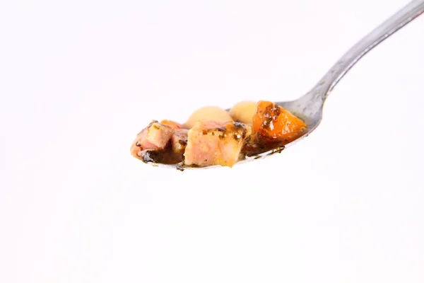 Colher de sopa de feijão — Fotografia de Stock