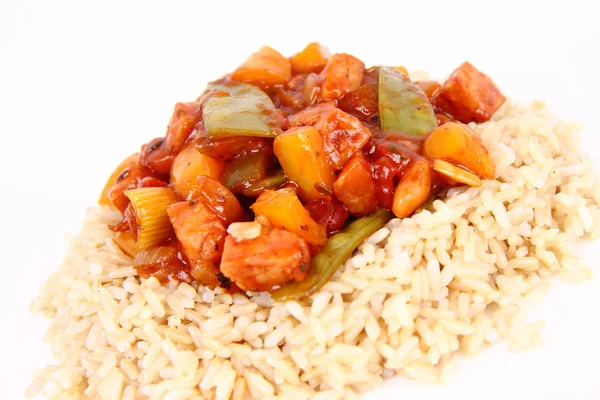 Ryż z sosem — Zdjęcie stockowe