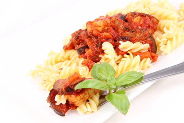 Pasta op vork — Stockfoto