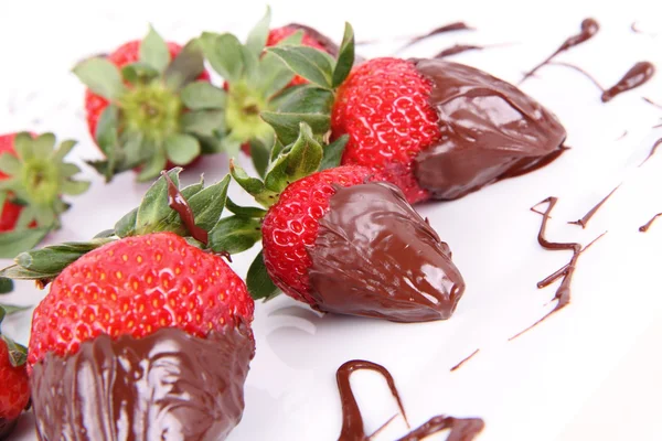 Chocolate covered strawberries — Stock Photo, Image