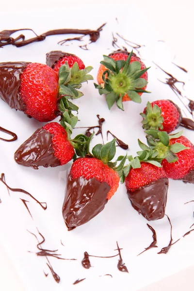 Fragole ricoperte di cioccolato — Foto Stock