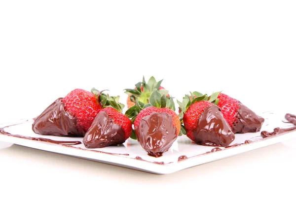 Chocolate covered strawberries — Stock Photo, Image