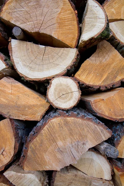 Karışık Renk Boyutlarda Yakacak Odun Yığını — Stok fotoğraf