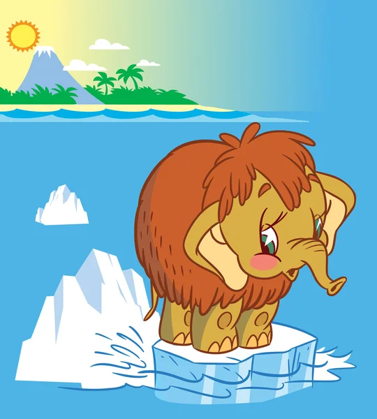 Pequeño mamut — Vector de stock