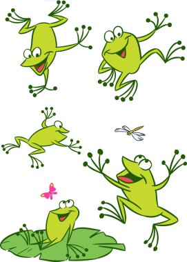 Few frogs clipart