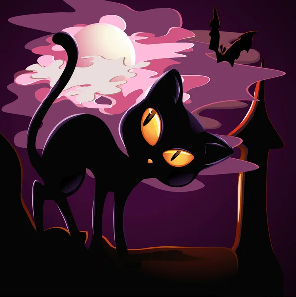 Chaton noir — Image vectorielle