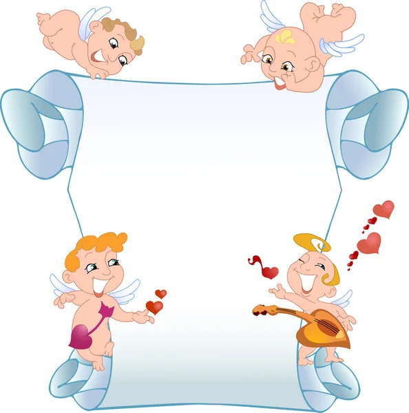 Card with cupids — Stock Vector