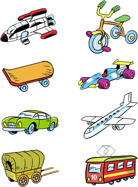 Variété de véhicules — Image vectorielle