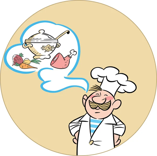 Cozinheiro engraçado dos desenhos animados — Vetor de Stock
