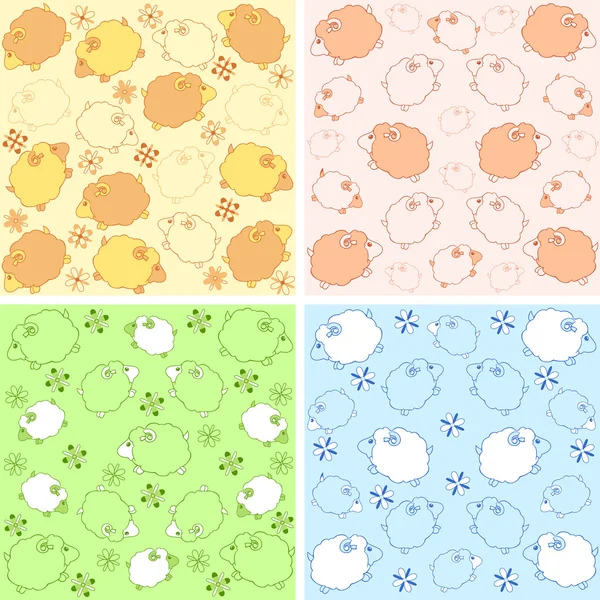 Pattern with lambs — Stock Vector