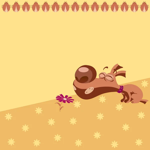 Patrón con cachorro de dibujos animados — Vector de stock