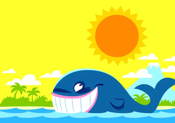 Ballena alegre — Vector de stock