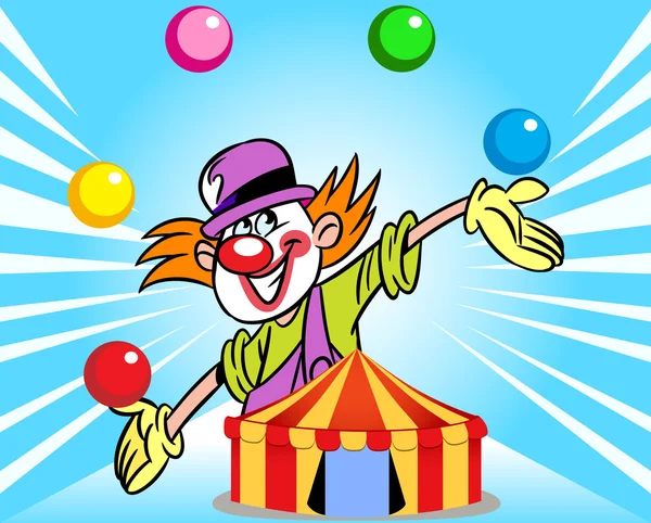 Clown uit de circustent — Stockvector