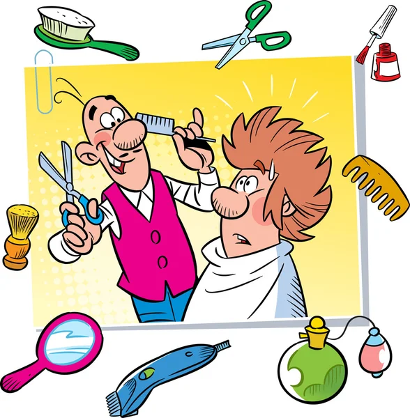 Cartoon barbershop — Stock Vector