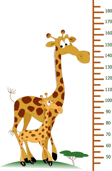 Kids Height Chart Cute Scale Measurement Children Grow Baby Measure — Vetor de Stock