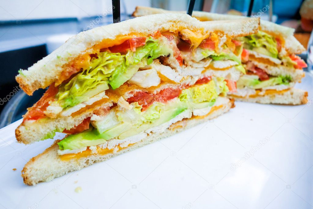 sandwich with chicken - 图库照片
