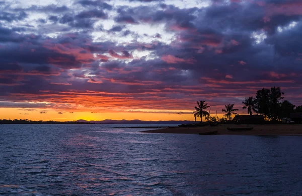 Puesta de sol en palmeras — Foto de Stock