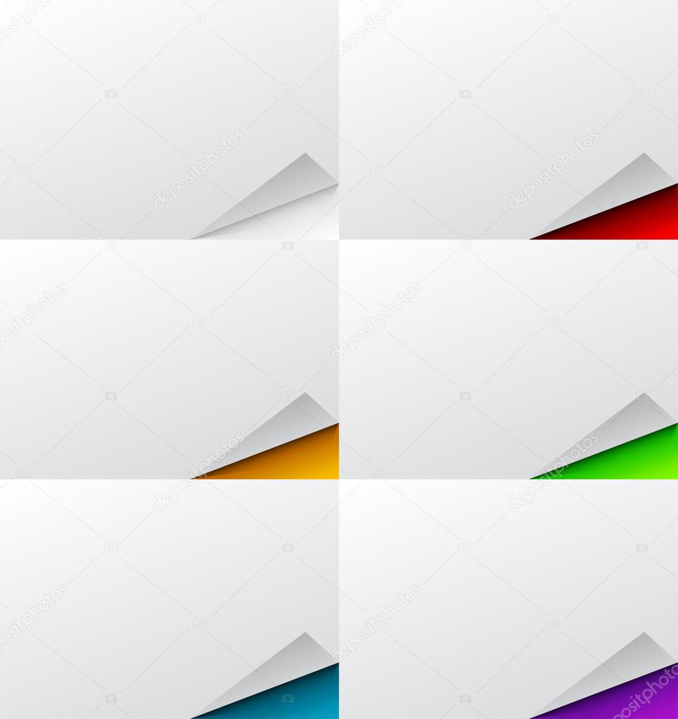 Abstract Folded Page Background Set