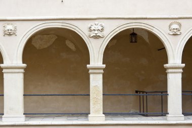 Detail of courtyard - Pieskowa Skala Palace clipart