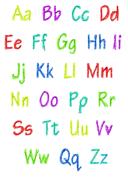 Alphabet complet simple mais coloré — Image vectorielle