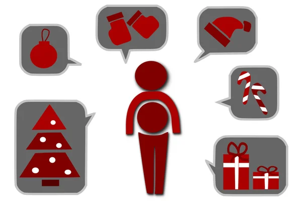 Iconos simples para la época de Navidad - ilustración vectorial — Archivo Imágenes Vectoriales