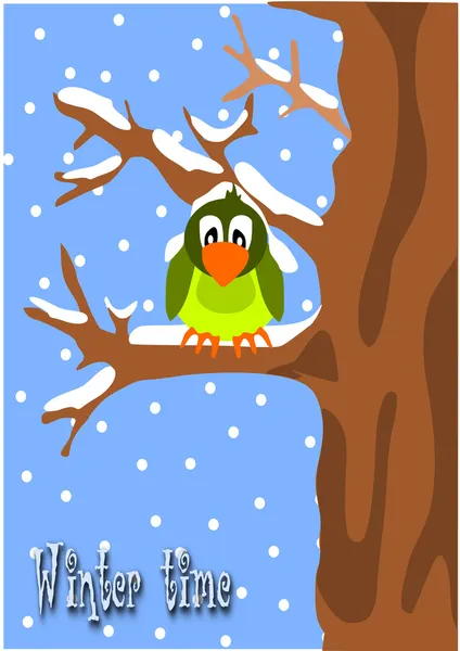 Moineau sur la branche. — Image vectorielle