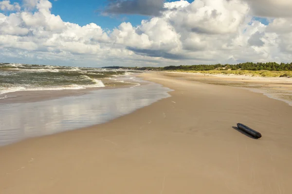 Polski piaszczystej plaży w Łebie. — Zdjęcie stockowe