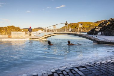 Spa, kaplıca - mavi lagün, İzlanda.