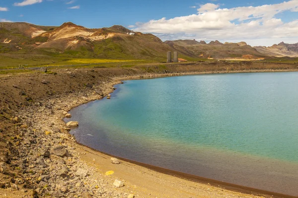 Lago de belleza azul - Kleifarvatn, Islandia . — Foto de Stock