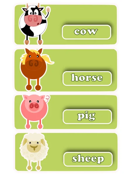 Four livestock icons — Stock Vector