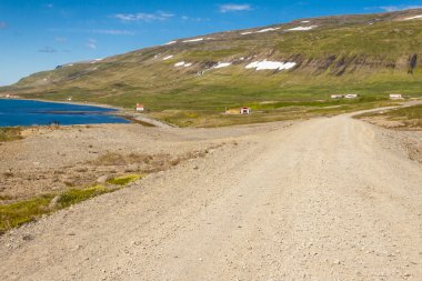 kırsal çakıl yol unadsdalur Köyü - İzlanda.