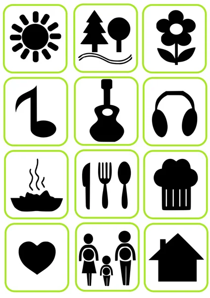 Simple icons set — Stock Vector