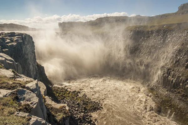 Dettifoss en büyük şelale Avrupa - İzlanda. — Stok fotoğraf