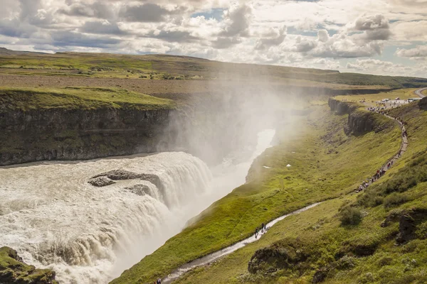 Gran cascada Gullfoss - Islandia . —  Fotos de Stock