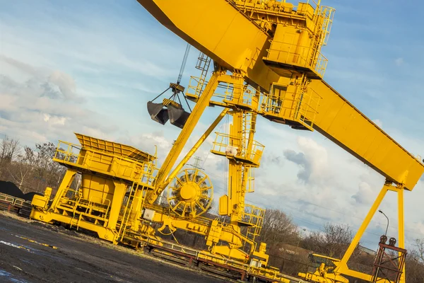 Yellow gantry crane - Poland. — Stock Photo, Image