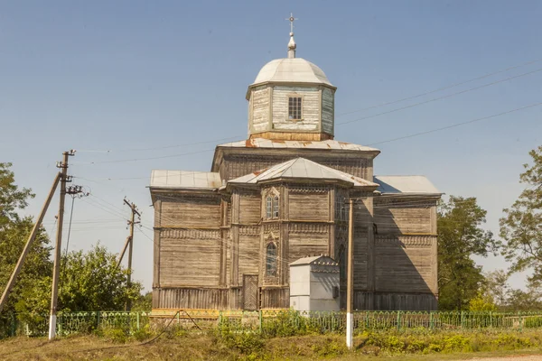 Pobirka vicino a Uman vecchia chiesa ortodossa di legno - Ucraina, Europa . — Foto Stock