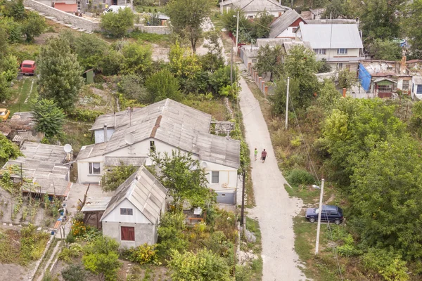 Vista aérea na parte velha de Kamianets Podilskyi - Ucrânia, Europa — Fotografia de Stock