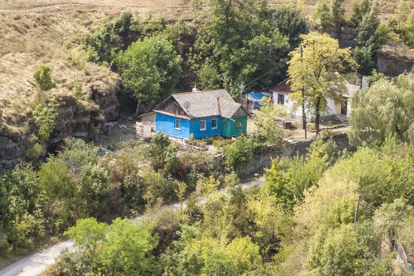 Kamianets podilskyi - Ukrayna, Avrupa'nın eski kısmında havadan görünümü — Stok fotoğraf