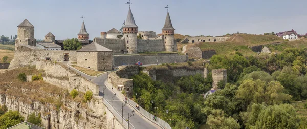 Panoráma starého hradu v Evropě kamianets podilskyi, Ukrajina,. — Stock fotografie