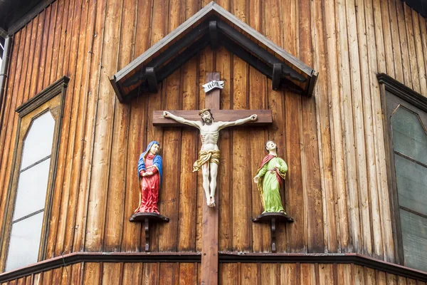 Chiesa di legno a Zawoja - Polnad . — Foto Stock