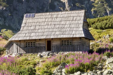 ahşap kulübe beş lakes valley - tatra Dağları, Polonya.