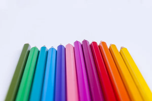 Colourful crayons on white background. — Stock Photo, Image