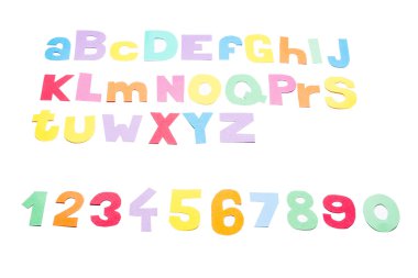 Tam renkli alfabesi - kağıt işi.